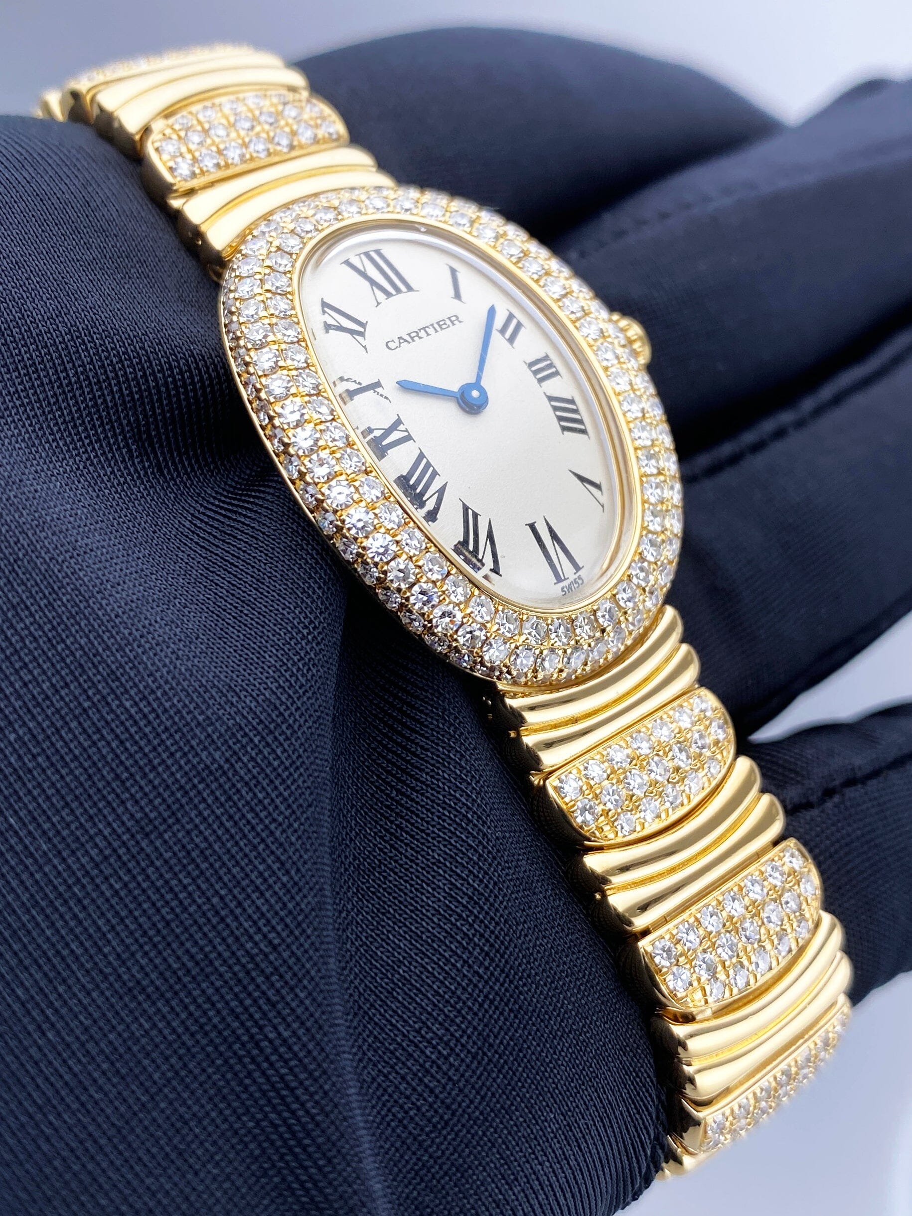 Cartier Baignoire 1920 WB5004D8 Diamond 18K Yellow Gold Ladies Watch - Watches