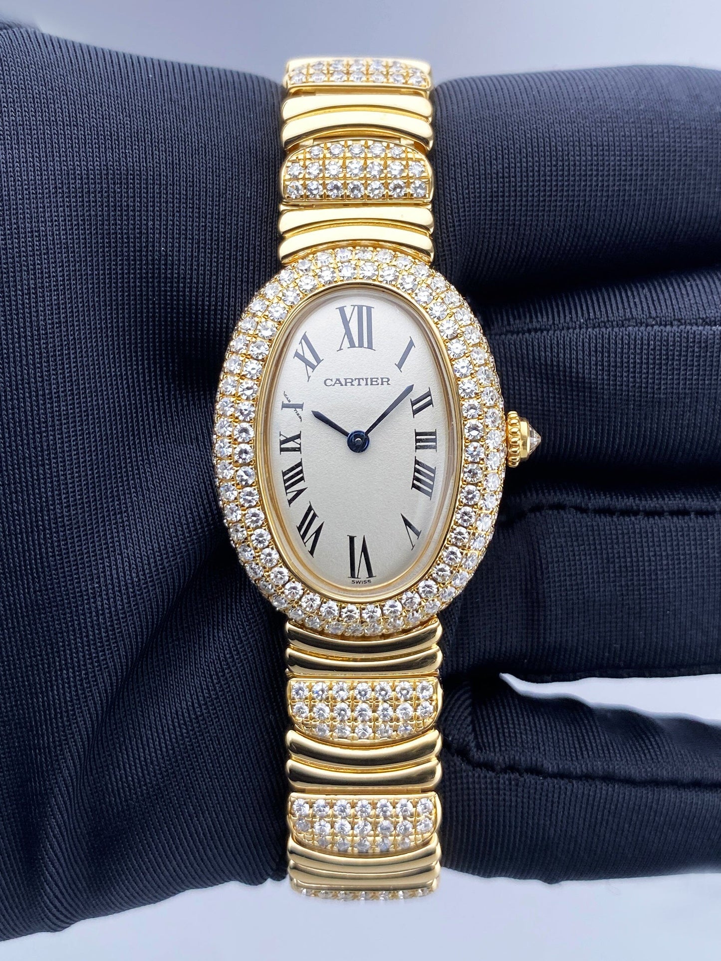 Cartier Baignoire 1920 WB5004D8 Diamond 18K Yellow Gold Ladies Watch - Watches