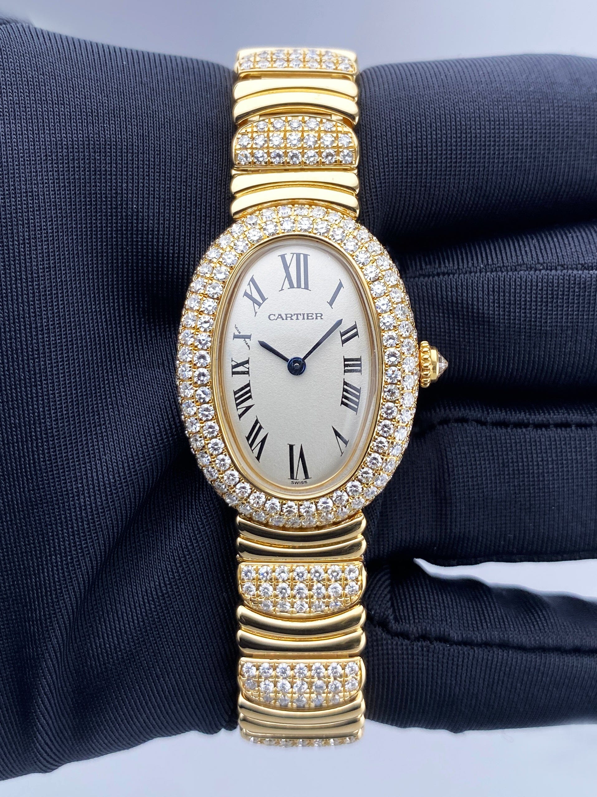 Cartier Baignoire 1920 WB5004D8 Diamond 18K Yellow Gold Ladies Watch - Watches