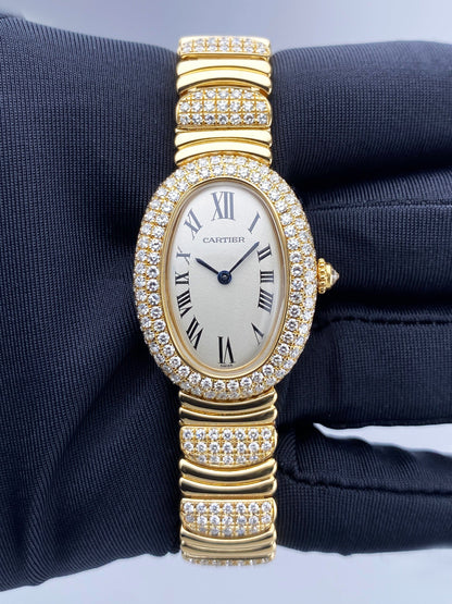 Cartier Baignoire 1920 WB5004D8 Diamond 18K Yellow Gold Ladies Watch - Watches