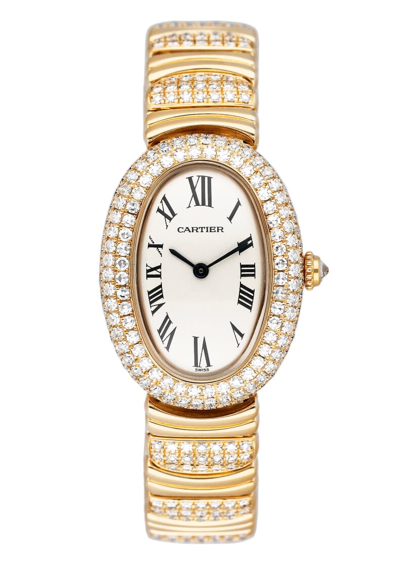 Cartier Santos Galbee Stainless Steel Diamond Women's Watch 24mm 1.06ct