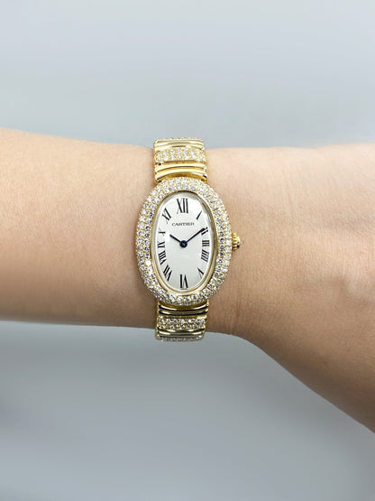 Cartier Baignoire 1920 WB5004D8 Diamond 18K Yellow Gold Ladies Watch - Watches