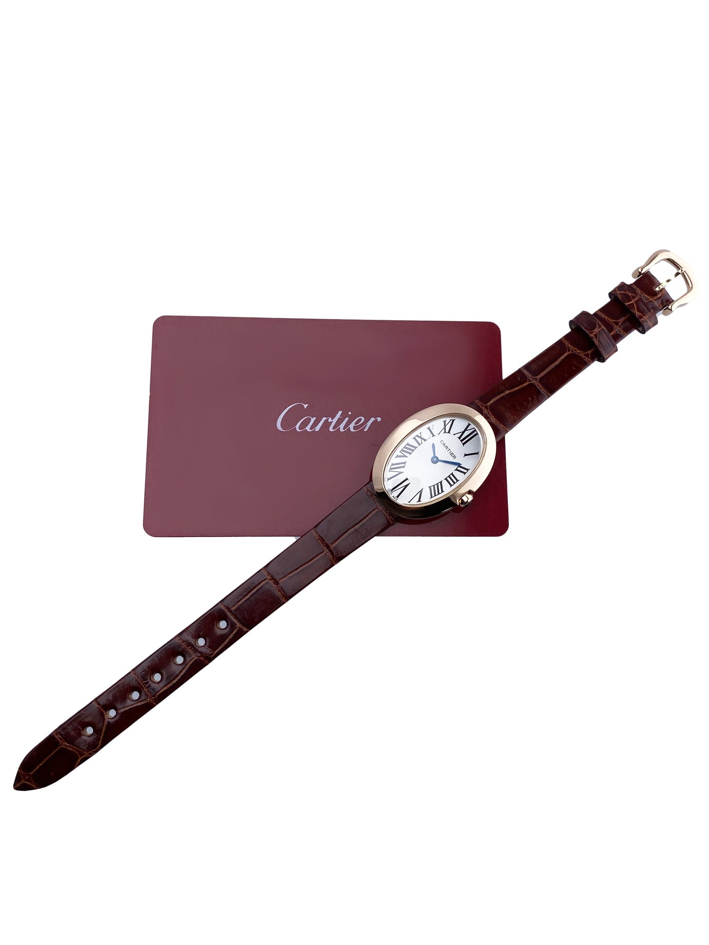 Cartier Baignoire W8000007 18K Rose Gold Ladies Watch Box Papers - Watches