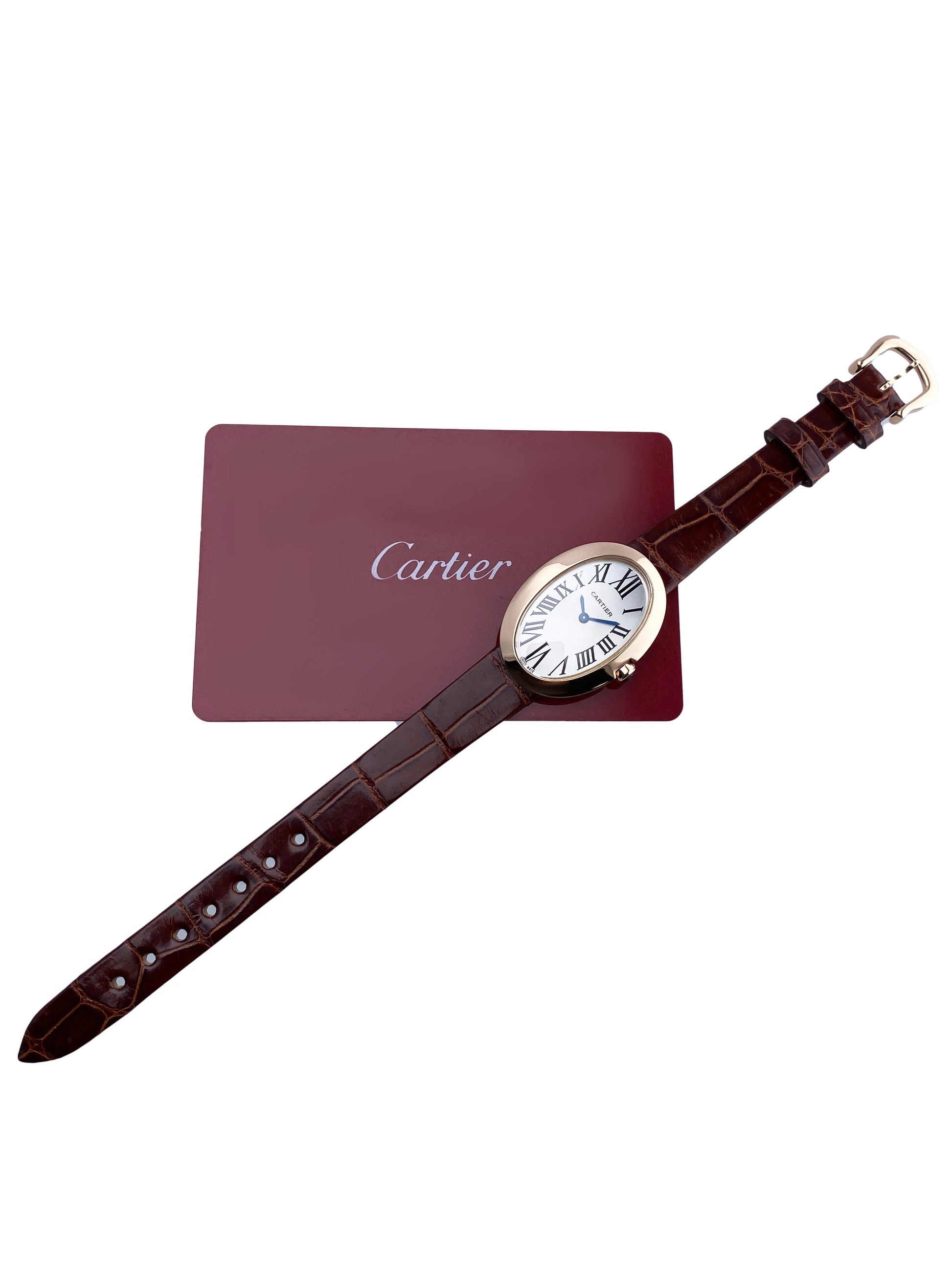 Cartier Baignoire W8000007 18K Rose Gold Ladies Watch Box Papers - Watches