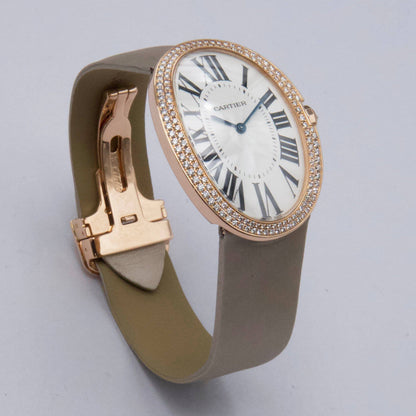 Cartier Baignoire WB520005 Diamond Silver Dial Mens Watch Box Papers - Watches