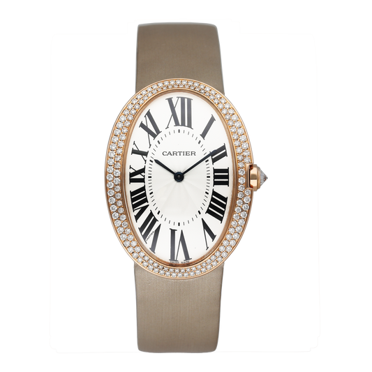 Cartier Baignoire WB520005 Diamond Silver Dial Mens Watch Box Papers - Watches
