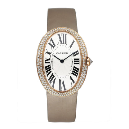 Cartier Baignoire WB520005 Diamond Silver Dial Mens Watch Box Papers - Watches
