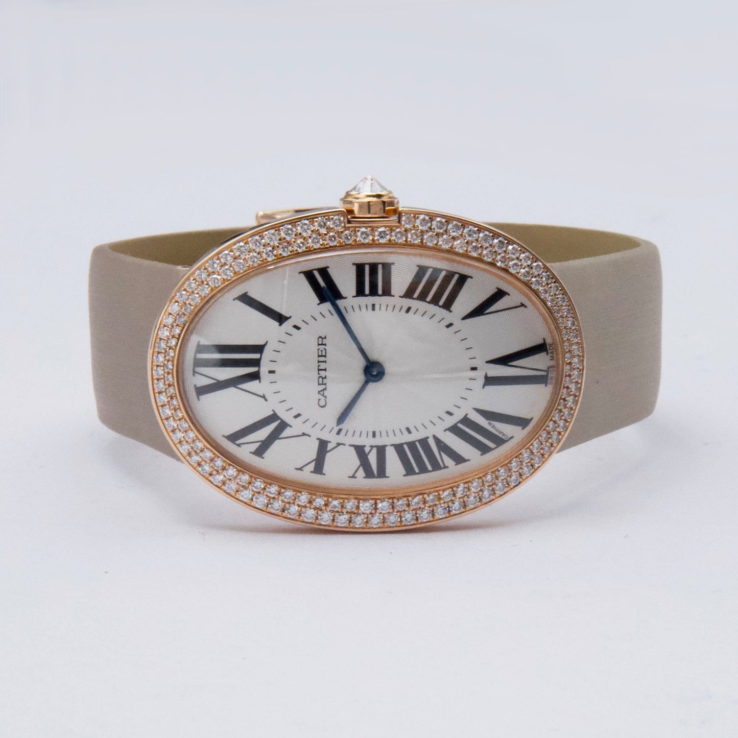 Cartier Baignoire WB520005 Diamond Silver Dial Mens Watch Box Papers - Watches