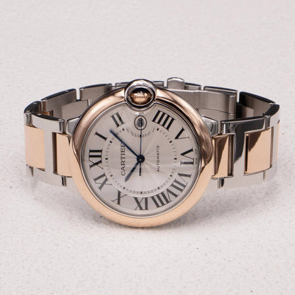 Cartier Ballon Bleu W2BB0004 Silver Dial Mens Watch Box Papers - Watches