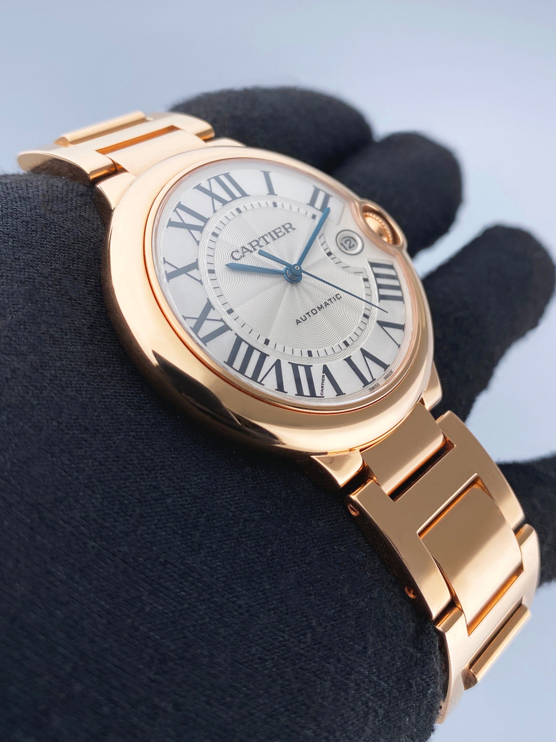 Cartier Ballon Bleu W69006Z2 18K Rose Gold Mens Watch Box Papers - Watches