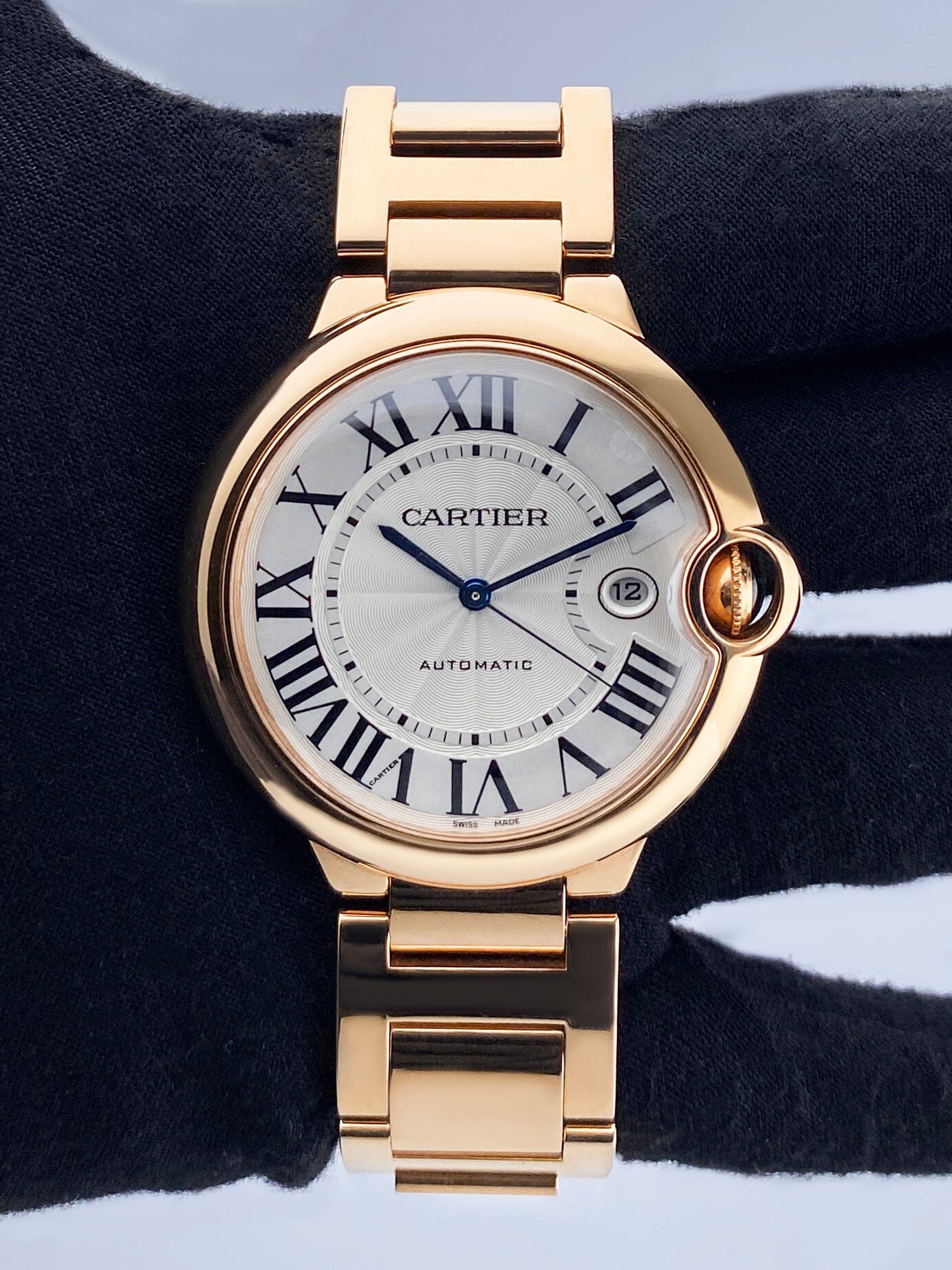 Cartier Ballon Bleu W69006Z2 18K Rose Gold Mens Watch Box Papers - Watches