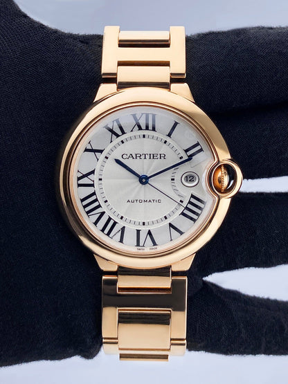 Cartier Ballon Bleu W69006Z2 18K Rose Gold Mens Watch Box Papers - Watches