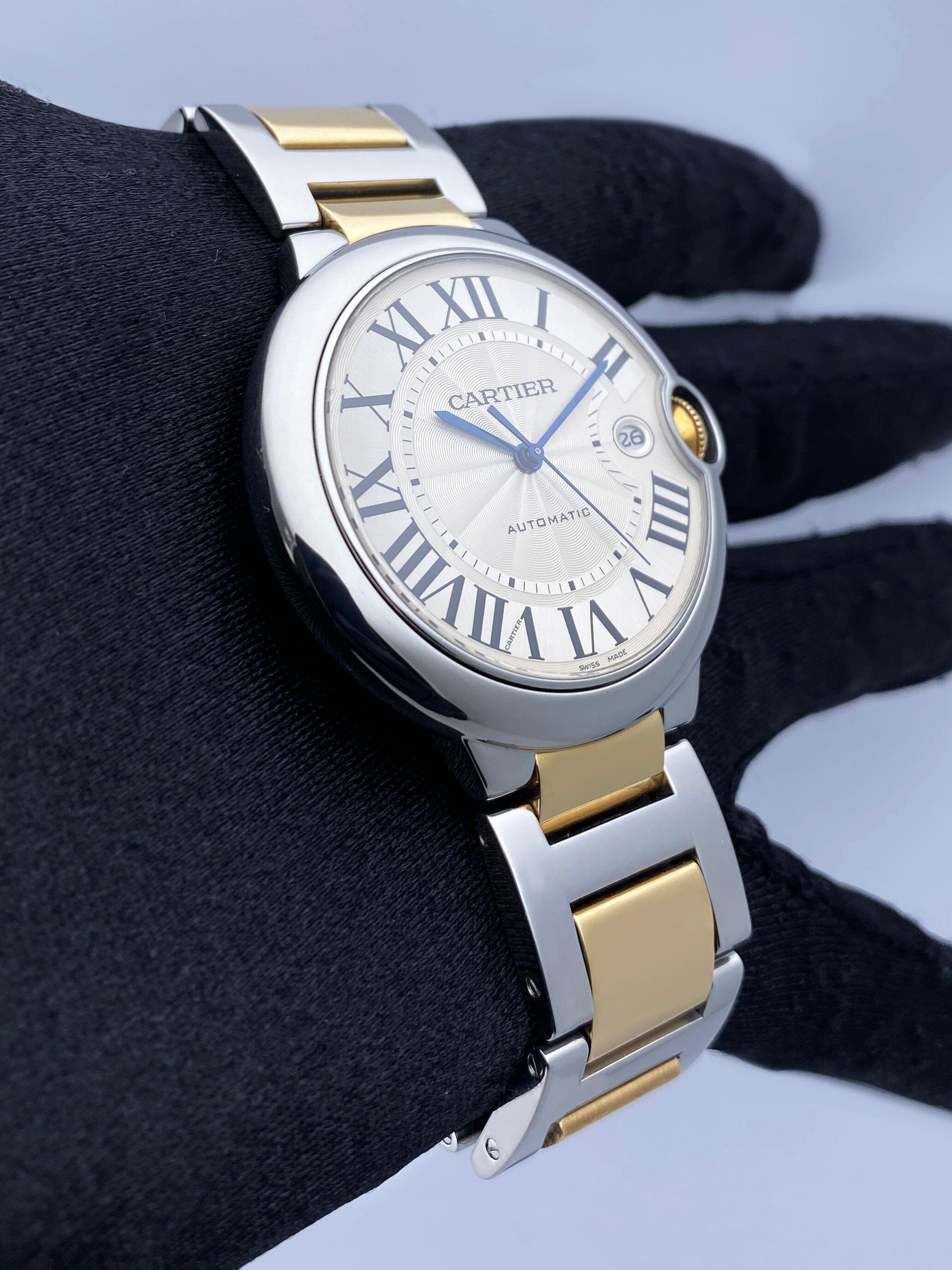 Cartier Ballon Bleu W69009Z3 Silver Dial Two-Tone Mens Watch - Watches