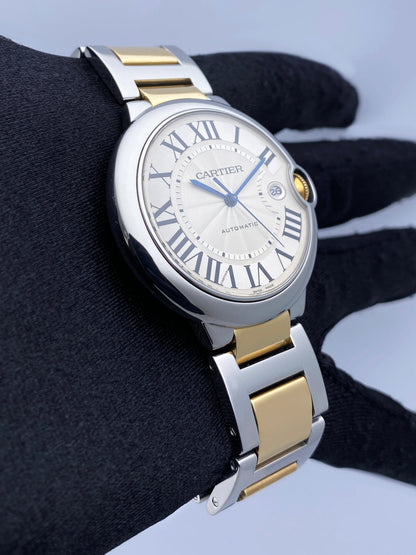 Cartier Ballon Bleu W69009Z3 Silver Dial Two-Tone Mens Watch - Watches