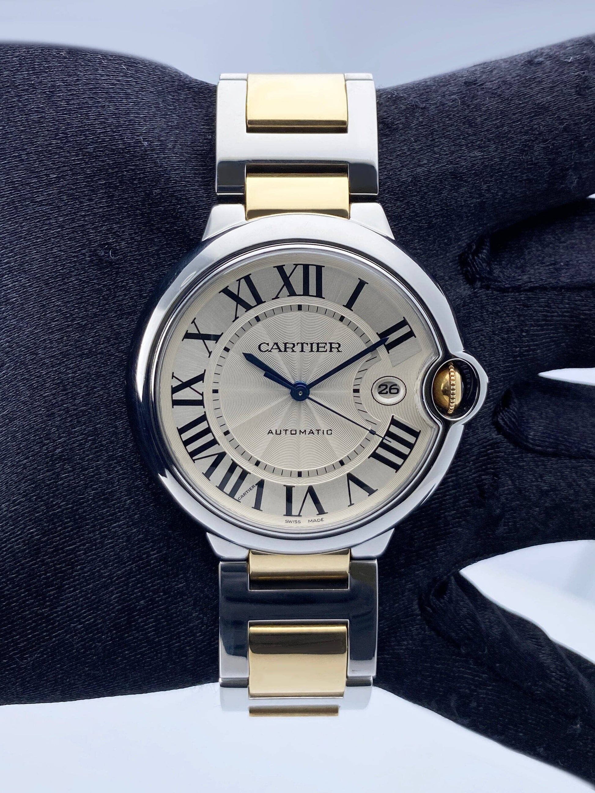 Cartier Ballon Bleu W69009Z3 Silver Dial Two-Tone Mens Watch - Watches