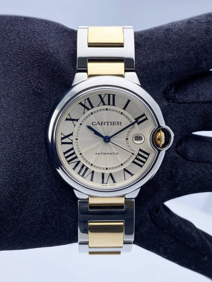 Cartier Ballon Bleu W69009Z3 Silver Dial Two-Tone Mens Watch - Watches
