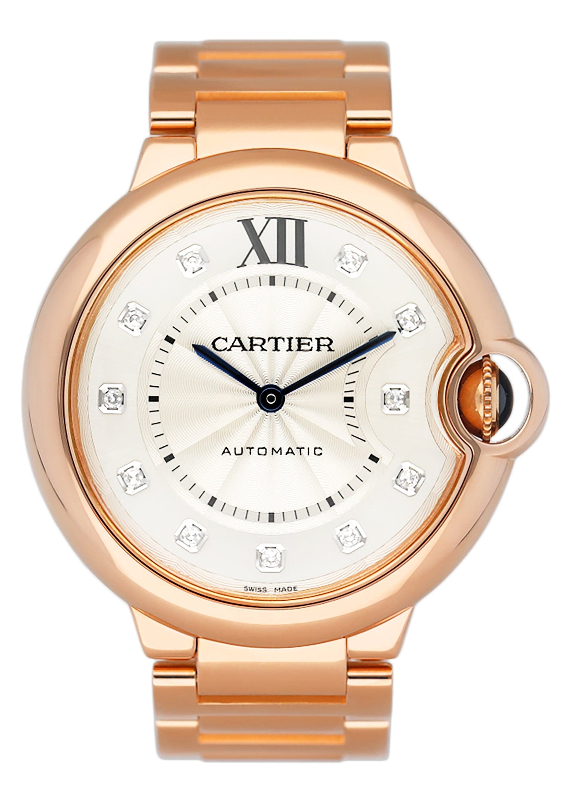 Cartier Ballon Bleu WE902026 Diamond Mens Watch Box Papers - Watches