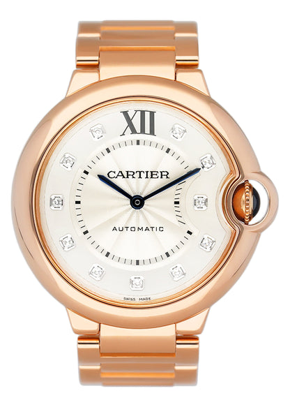 Cartier Ballon Bleu WE902026 Diamond Mens Watch Box Papers - Watches