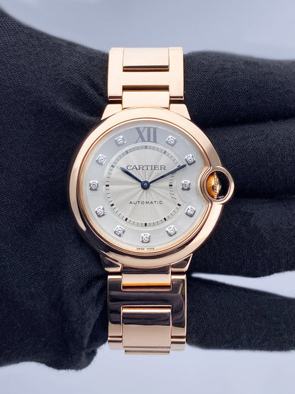 Cartier Ballon Bleu WE902026 Diamond Mens Watch Box Papers - Watches