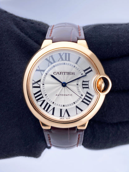 Cartier Ballon Bleu WGBB0009 18K Rose Gold Mens Watch Box Papers - Watches