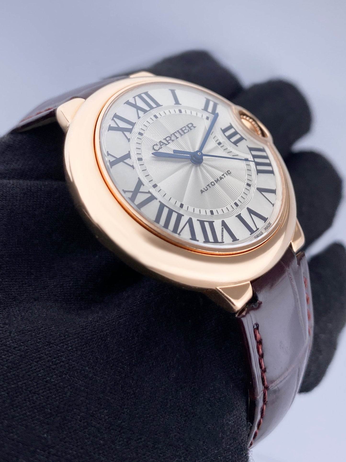 Cartier Ballon Bleu WGBB0009 18K Rose Gold Mens Watch Box Papers - Watches