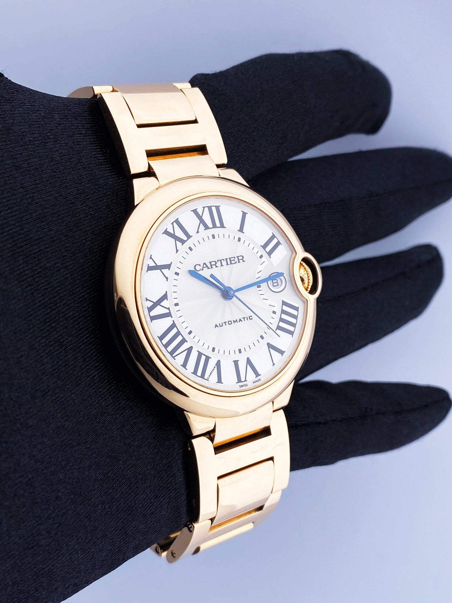 Cartier Ballon Bleu WGBB0016 18K Rose Gold Mens Watch Box Papers - Virtual
