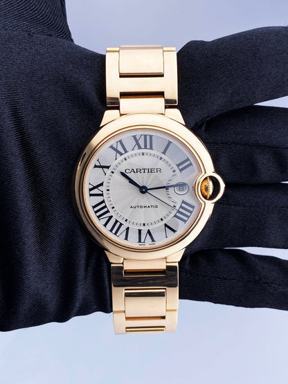 Cartier Ballon Bleu WGBB0016 18K Rose Gold Mens Watch Box Papers - Virtual