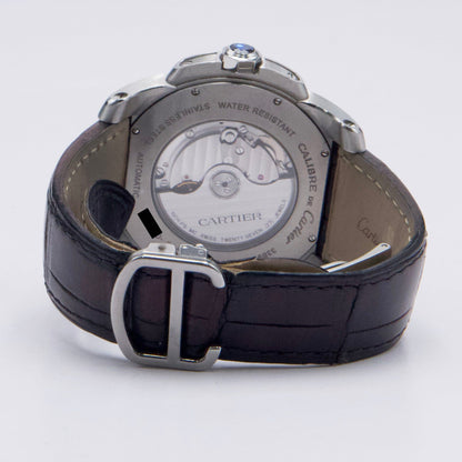 Cartier Calibre Large W7100037 Silver Dial Steel Mens Watch - Watches