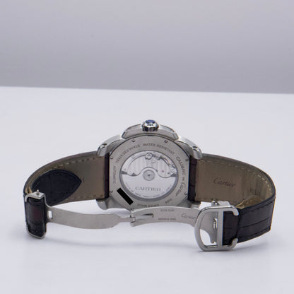 Cartier Calibre Large W7100037 Silver Dial Steel Mens Watch - Watches