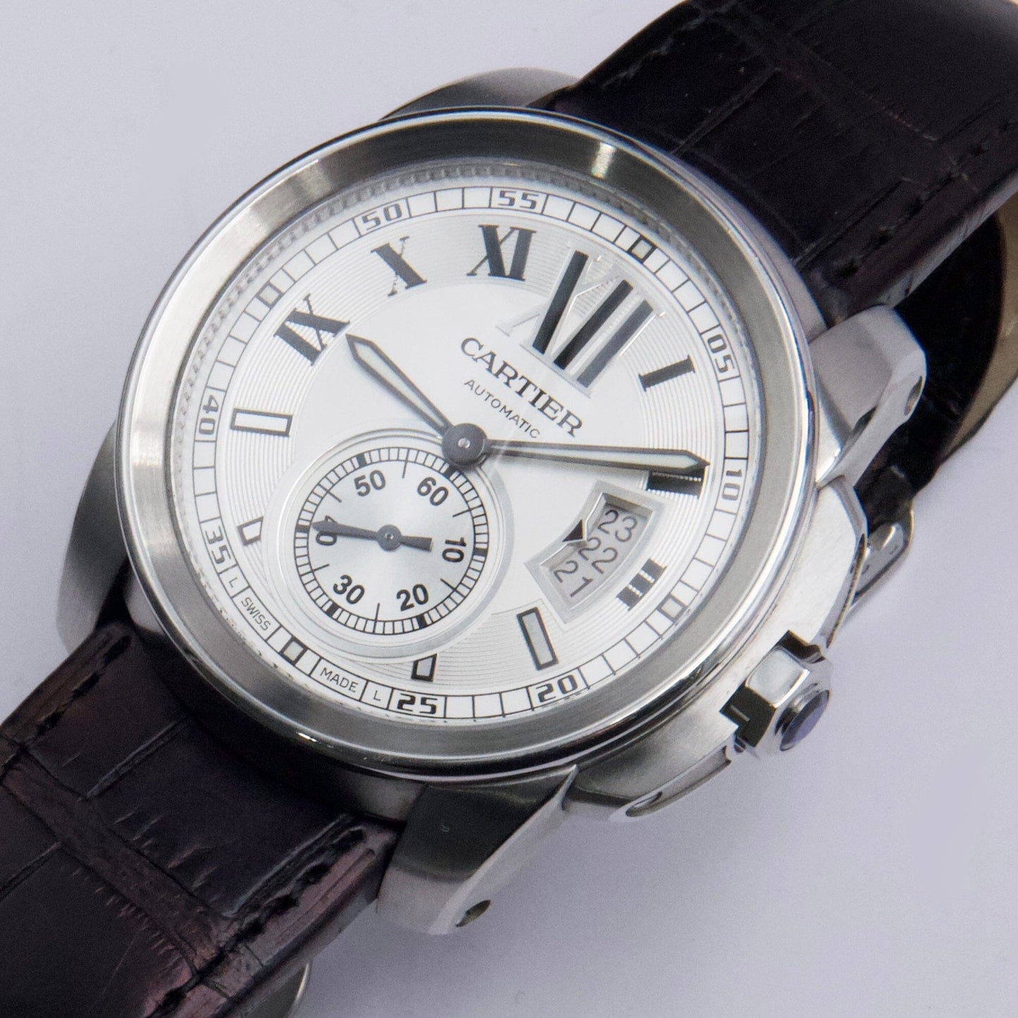 Cartier Calibre Large W7100037 Silver Dial Steel Mens Watch - Watches