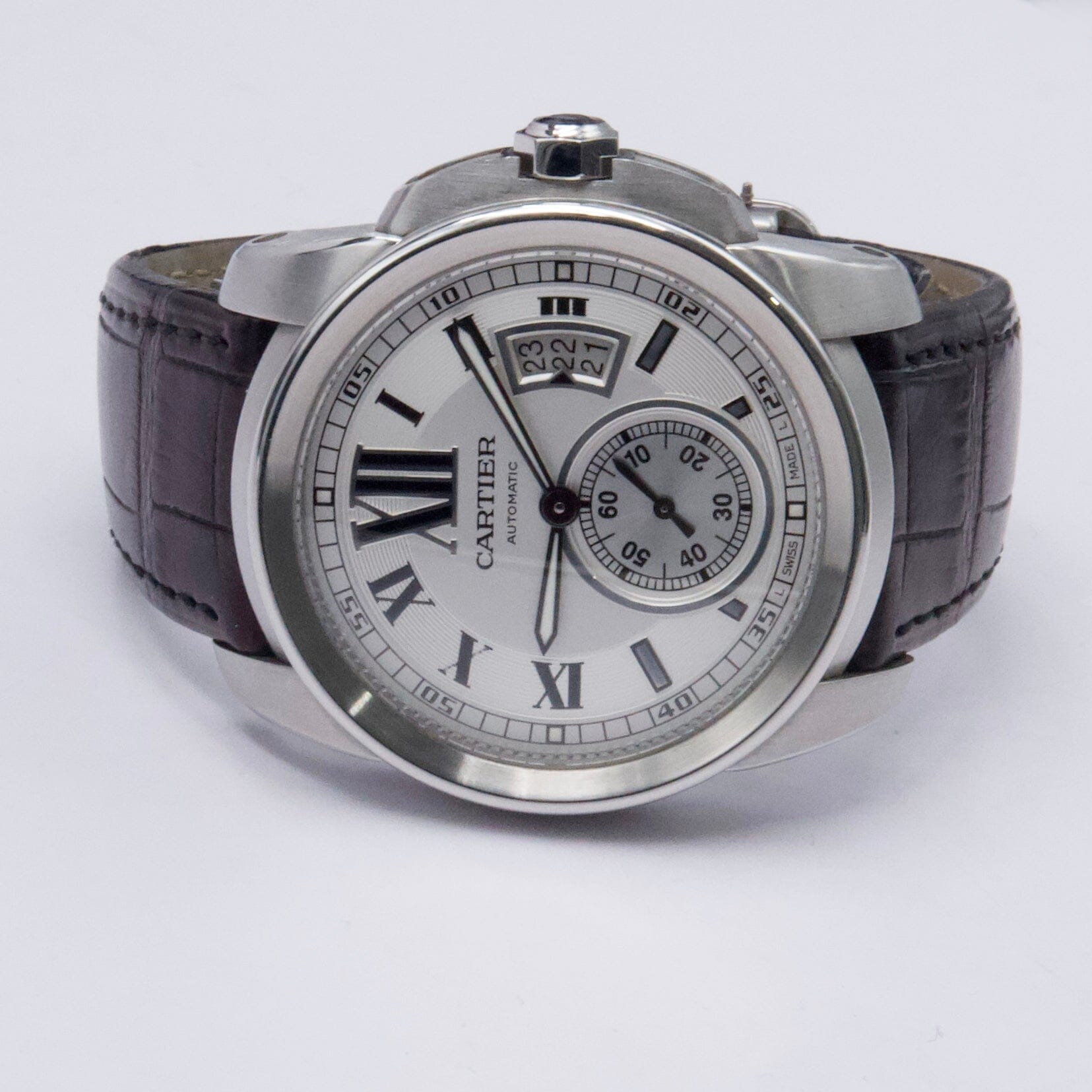 Cartier Calibre Large W7100037 Silver Dial Steel Mens Watch - Watches