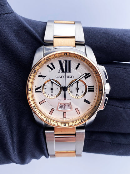 Cartier Calibre Large W7100042 Two Tone Rose Gold Mens Watch - Watches