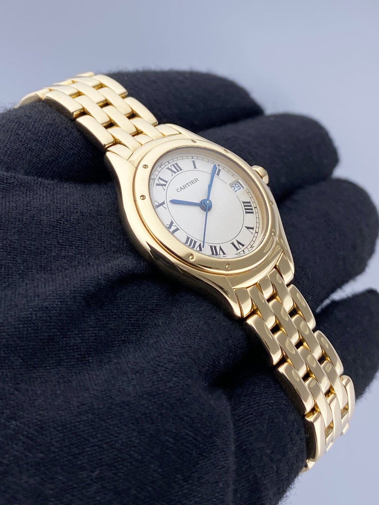 Cartier Cougar Figaro W25012B9 18k Yellow Gold Ladies Watch - Watches
