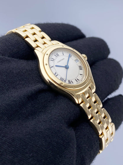 Cartier Cougar Figaro W25012B9 18k Yellow Gold Ladies Watch - Watches