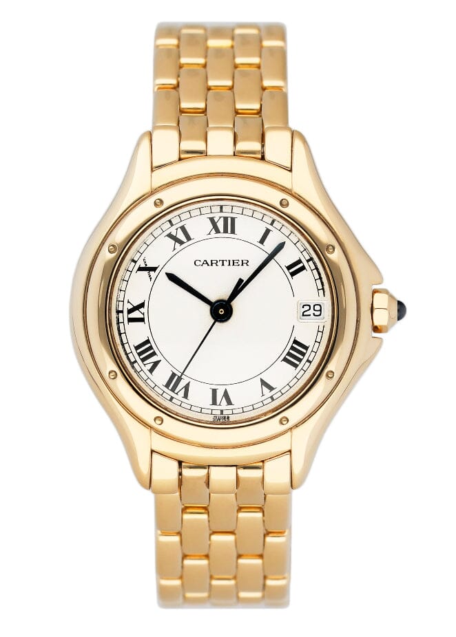 Cartier Cougar Figaro W25012B9 18k Yellow Gold Ladies Watch - Watches
