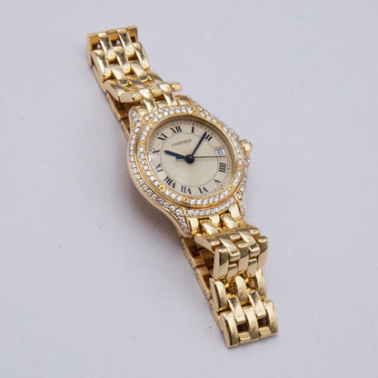 Cartier Cougar WF8003B9 Diamond 18K Yellow Gold Ladies Watch - Watches