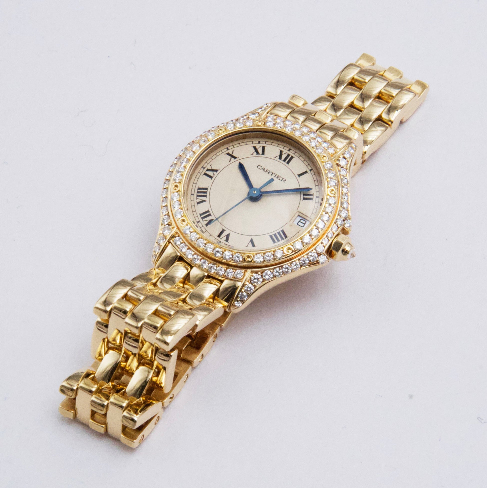 Cartier Cougar WF8003B9 Diamond 18K Yellow Gold Ladies Watch - Watches