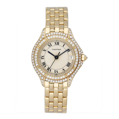 Cartier Cougar WF8003B9 Diamond 18K Yellow Gold Ladies Watch - Watches