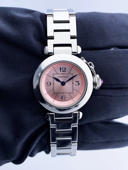 Cartier Miss Pasha 2973 Pink Dial Ladies Watch Box & Papers - Virtual