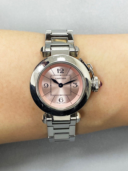 Cartier Miss Pasha 2973 Pink Dial Ladies Watch Box & Papers - Virtual