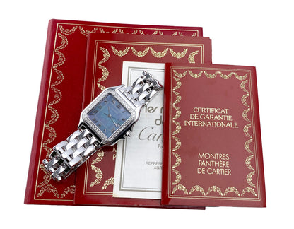 Cartier Panthere 1650 MOP White Gold Ladies Watch Box Papers - Watches