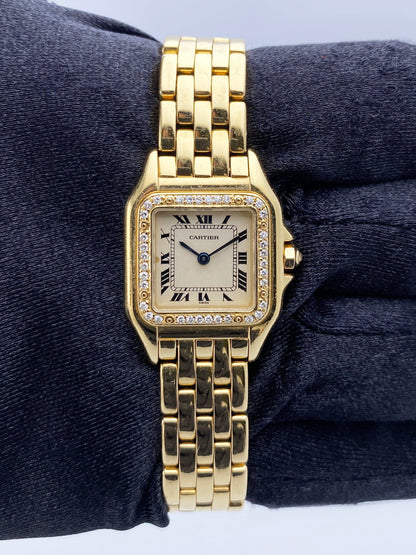 Cartier Panthere 8669 Diamond Bezel 18K Yellow Gold Ladies Watch - Watches