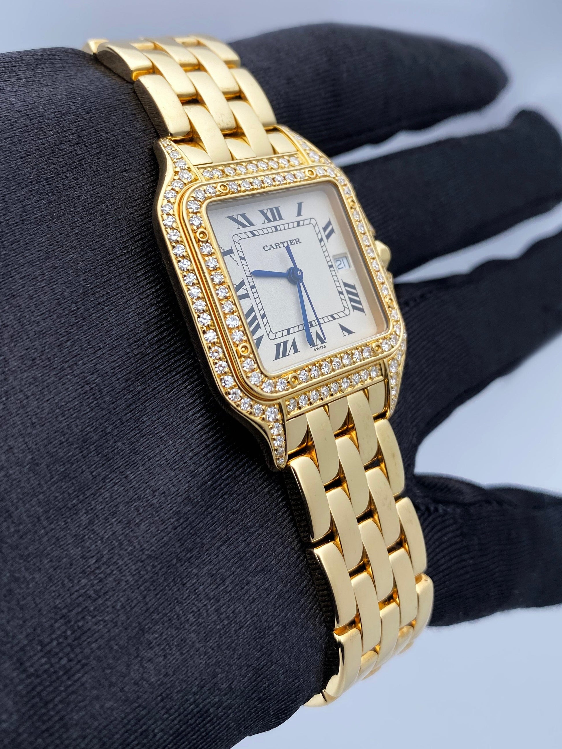 Cartier Panthere Large WF4042B9 Diamond 18K Yellow Gold Mens Watch - Watches