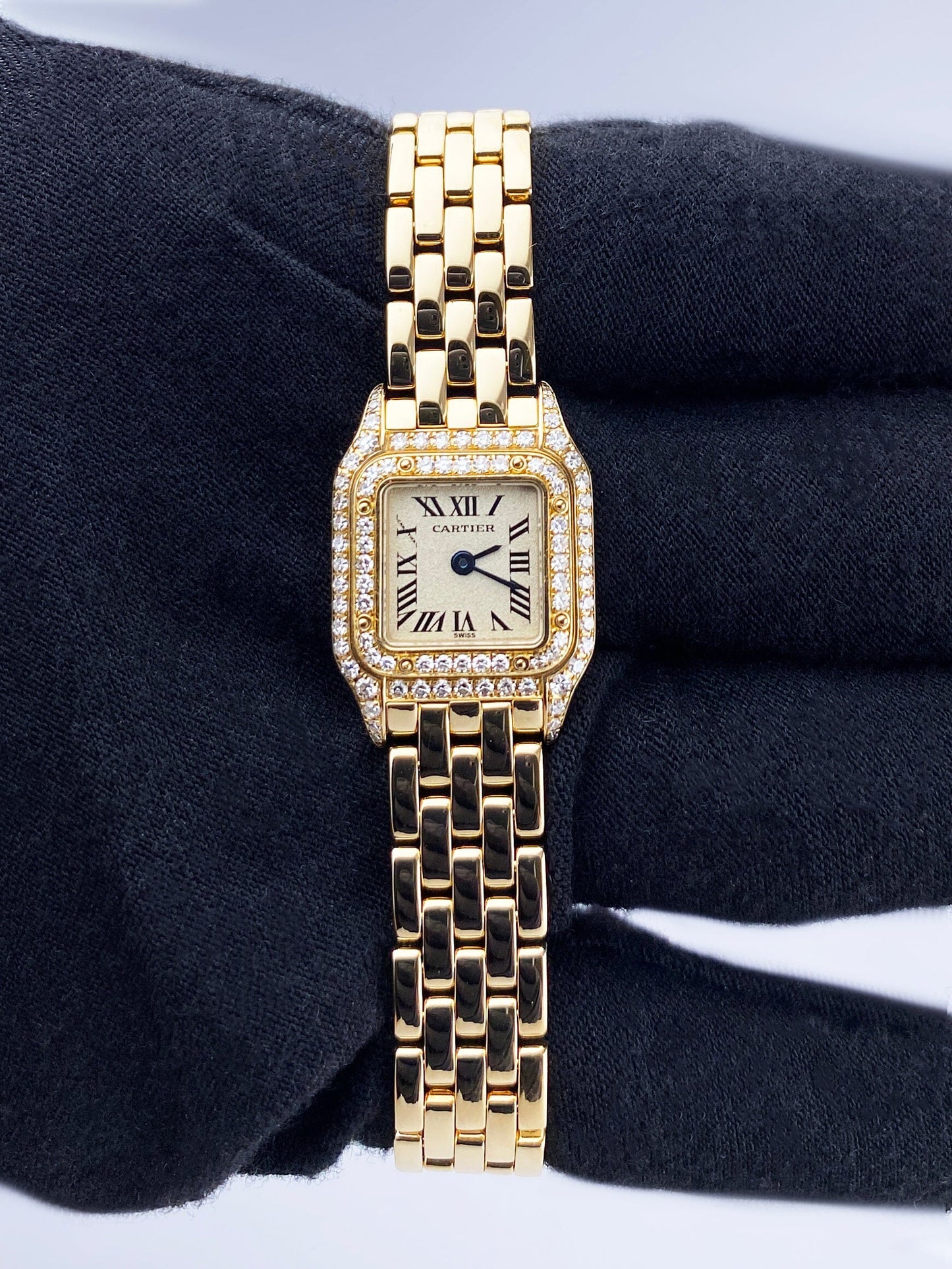 Cartier Panthere Mini WF3163B9 Diamond 18K Yellow Gold Ladies Watch - Watches