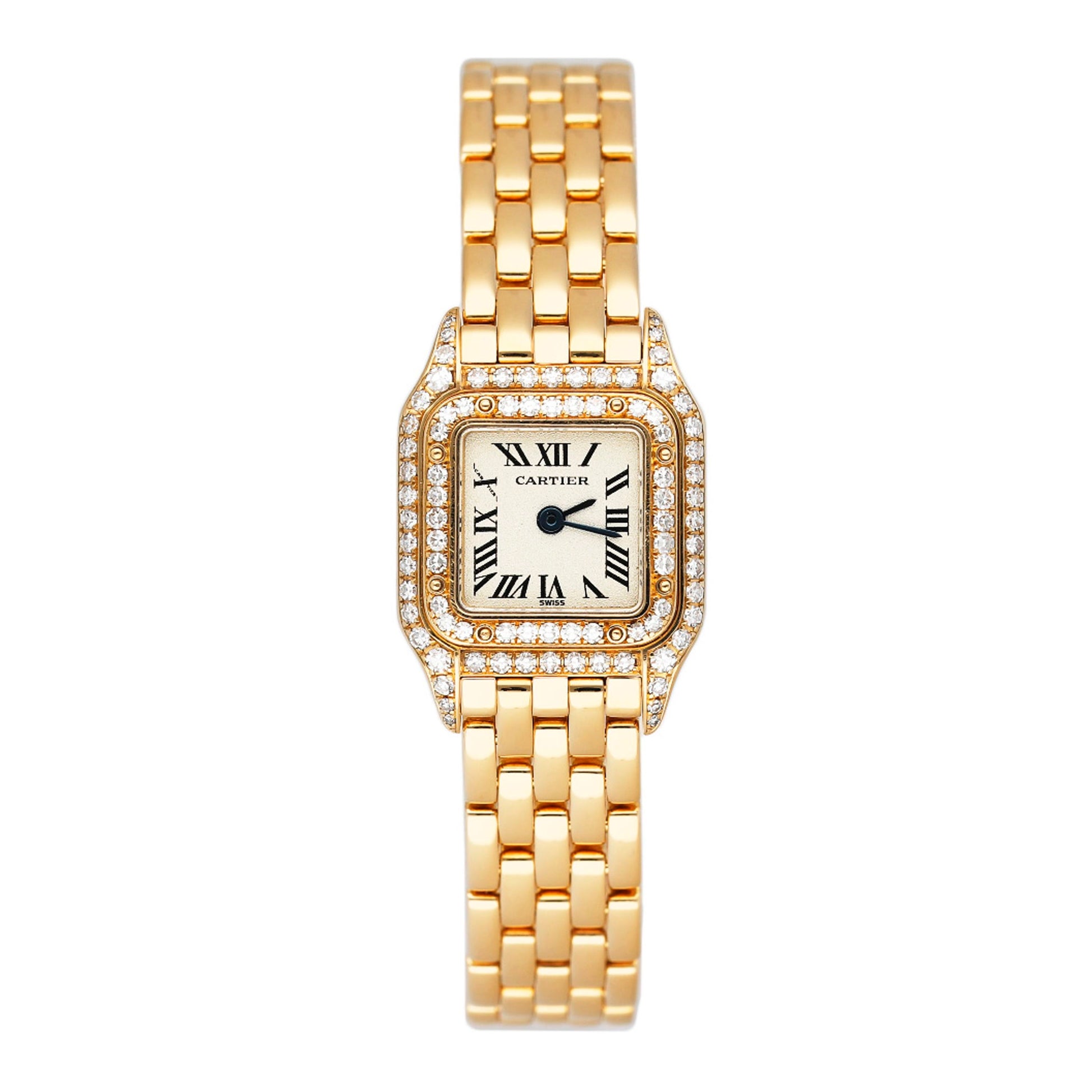 Cartier Panthere Mini WF3163B9 Diamond 18K Yellow Gold Ladies Watch - Watches