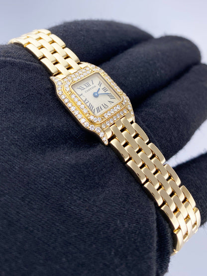 Cartier Panthere Mini WF3163B9 Diamond 18K Yellow Gold Ladies Watch - Watches