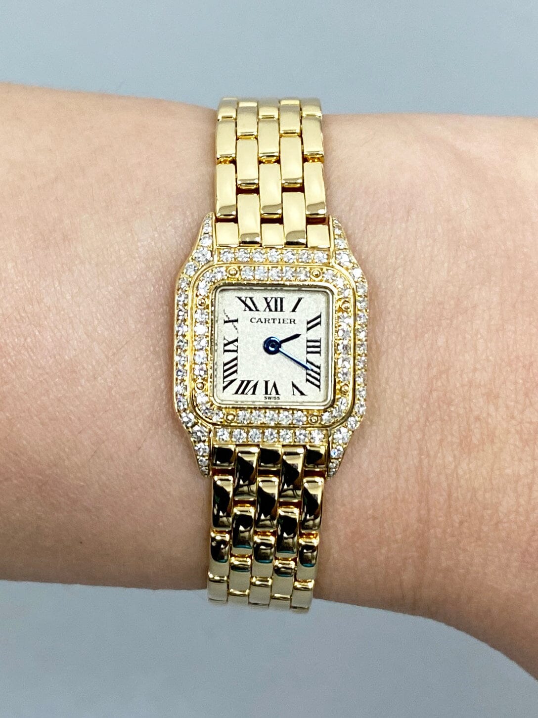 Cartier Panthere Mini WF3163B9 Diamond 18K Yellow Gold Ladies Watch - Watches