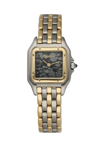 Cartier Panthere Three Row Quartz Obsidian Dial Ladies Watch - Wristwatch