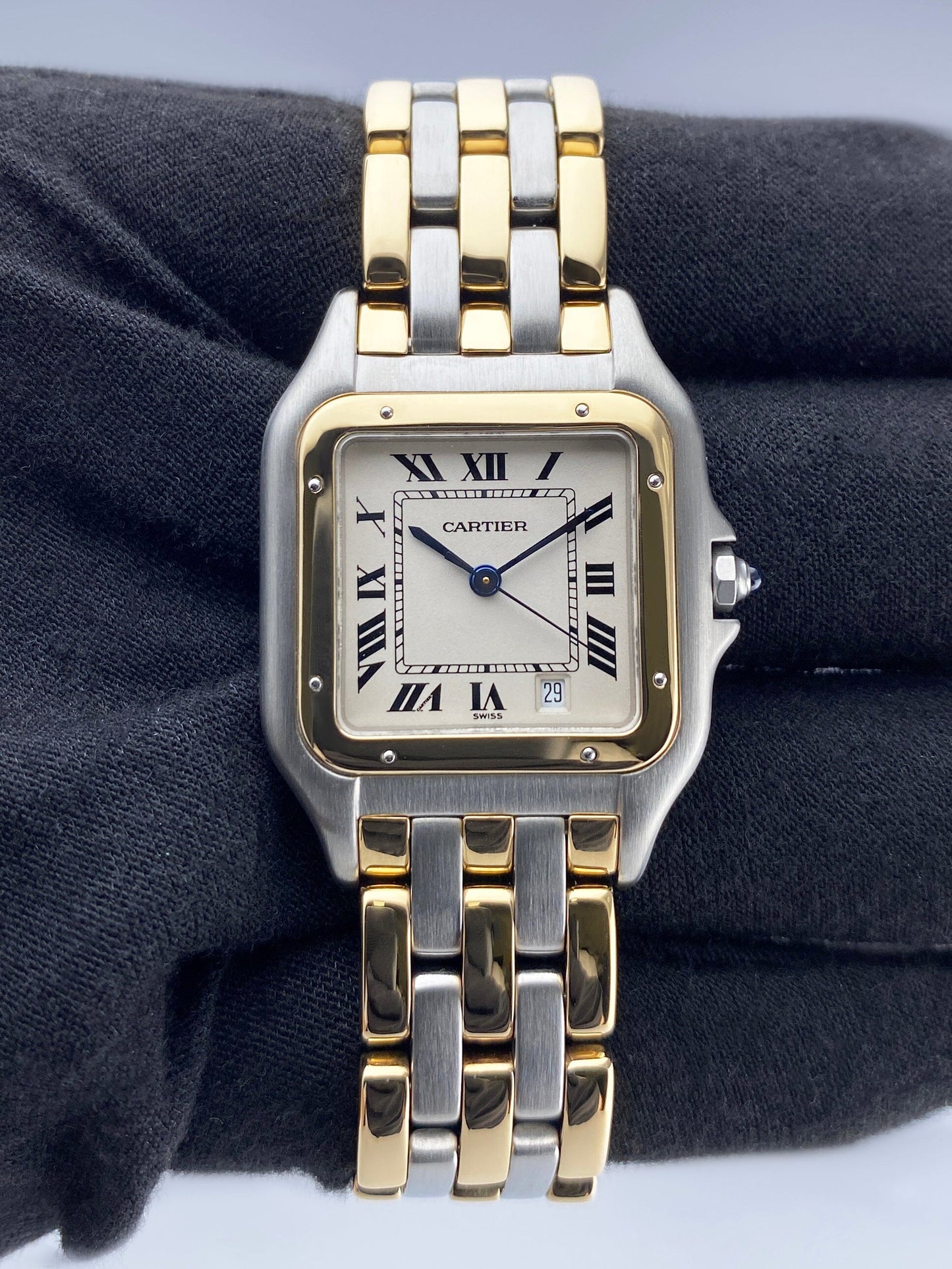 Cartier Panthere W25028B8 Three Row Midsize Ladies Watch - Wristwatch