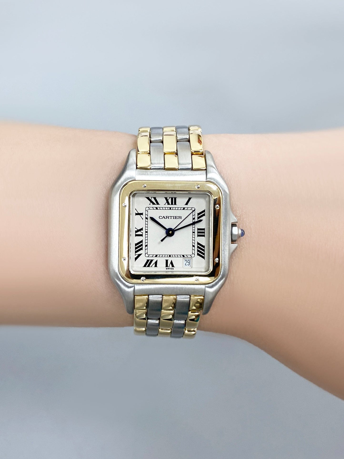 Cartier Panthere W25028B8 Three Row Midsize Ladies Watch - Wristwatch